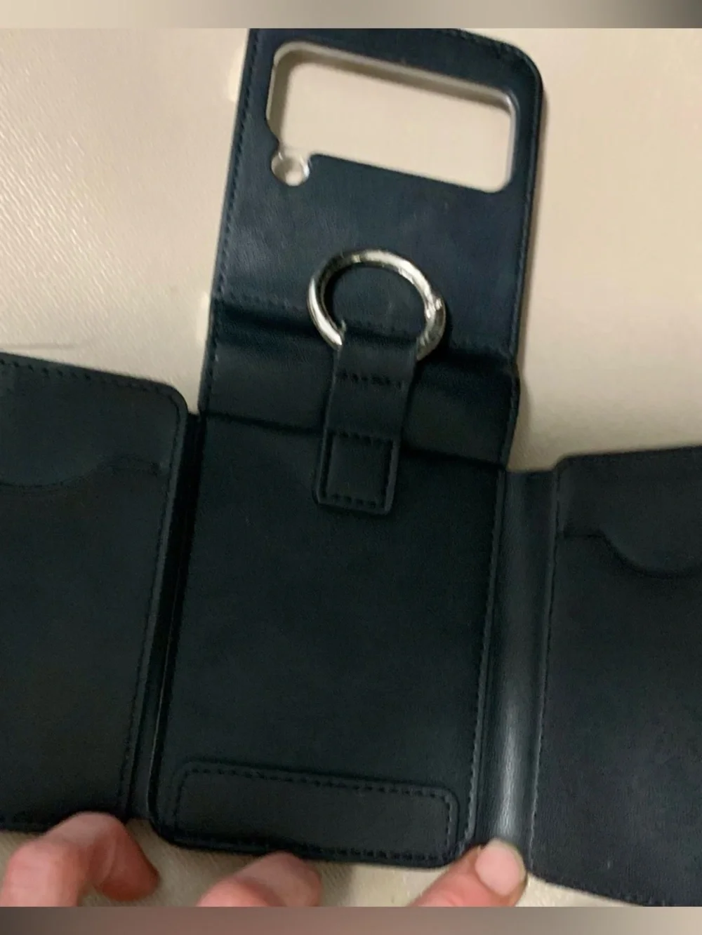 🆕Samsung Galaxy Z Flip5 GOOSPERY Flex Wallet Case Black Card Holder & Ring Grip